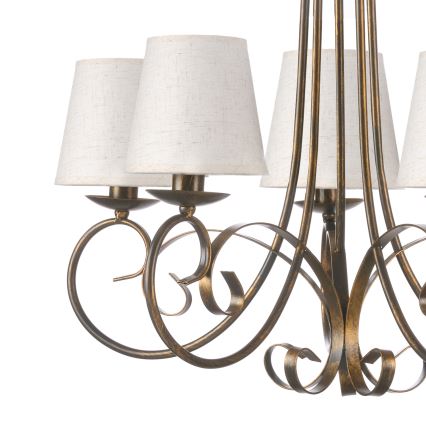 ONLI - Κρεμαστό φωτιστικό οροφής POMPEI 5xE14/6W/230V μπρονζέ