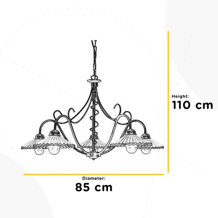 ONLI - Κρεμαστό φωτιστικό οροφής ROSINA 5xE14/6W/230V