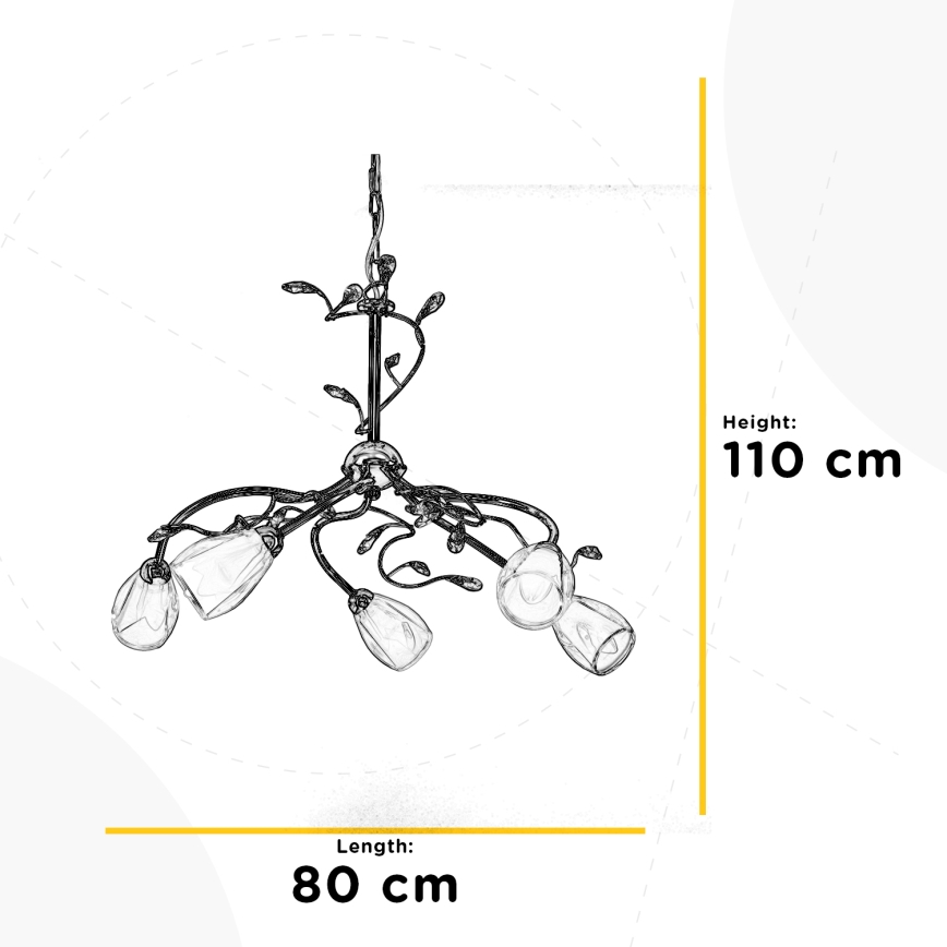 ONLI - Κρεμαστό φωτιστικό οροφής SHARON 5xE14/6W/230V
