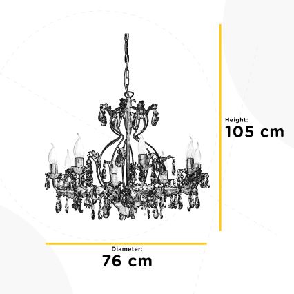 ONLI - Κρεμαστό φωτιστικό οροφής TERESA 8xE14/6W/230V μπρονζέ