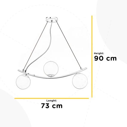 ONLI -Κρεμαστό φωτιστικό οροφής TRIO 3xE14/6W/230V μαύρο