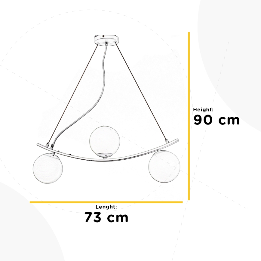ONLI -Κρεμαστό φωτιστικό οροφής TRIO 3xE14/6W/230V μαύρο
