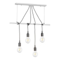 ONLI - Κρεμαστό φωτιστικό οροφής WIRE 4xE27/15W/230V γκρι/λευκό