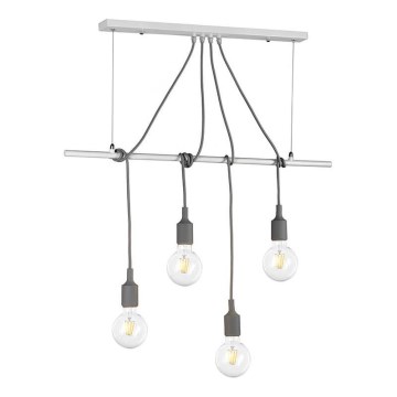 ONLI - Κρεμαστό φωτιστικό οροφής WIRE 4xE27/15W/230V γκρι/λευκό