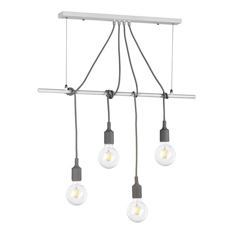 ONLI - Κρεμαστό φωτιστικό οροφής WIRE 4xE27/15W/230V γκρι/λευκό