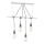 ONLI - Κρεμαστό φωτιστικό οροφής WIRE 4xE27/15W/230V γκρι/λευκό