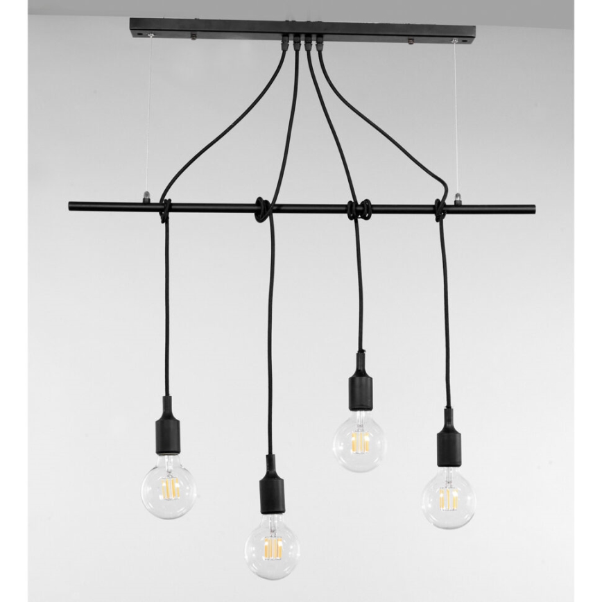 ONLI - Κρεμαστό φωτιστικό οροφής WIRE 4xE27/15W/230V μαύρο