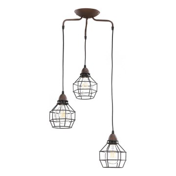 ONLI - Κρεμαστό φωτιστικό οροφής ΑΡΑΧΝΗ 3xE27/15W/230V μαύρο/καφέ