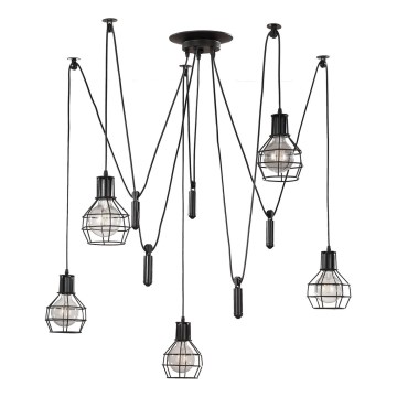 ONLI - Κρεμαστό φωτιστικό οροφής ΑΡΑΧΝΗ 5xE27/15W/230V spider μαύρο