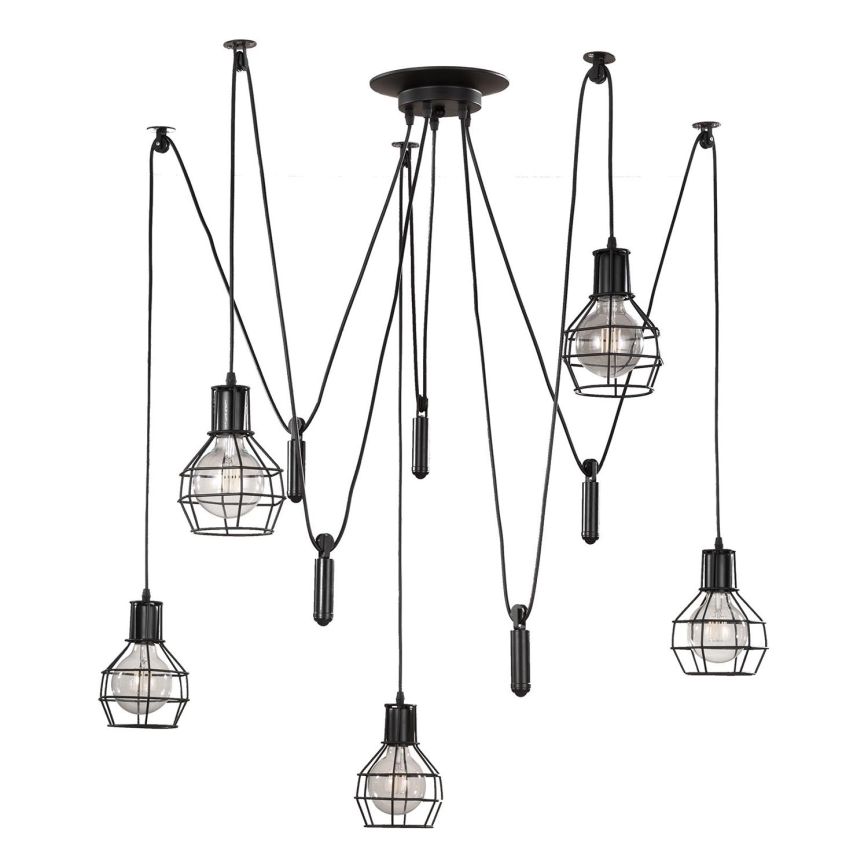 ONLI - Κρεμαστό φωτιστικό οροφής ΑΡΑΧΝΗ 5xE27/15W/230V spider μαύρο
