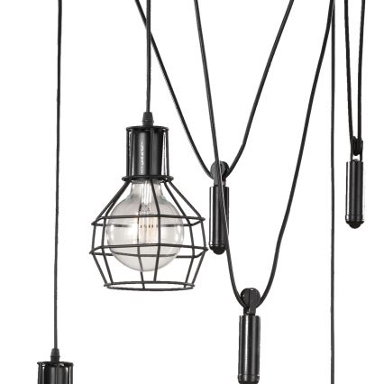 ONLI - Κρεμαστό φωτιστικό οροφής ΑΡΑΧΝΗ 5xE27/15W/230V spider μαύρο