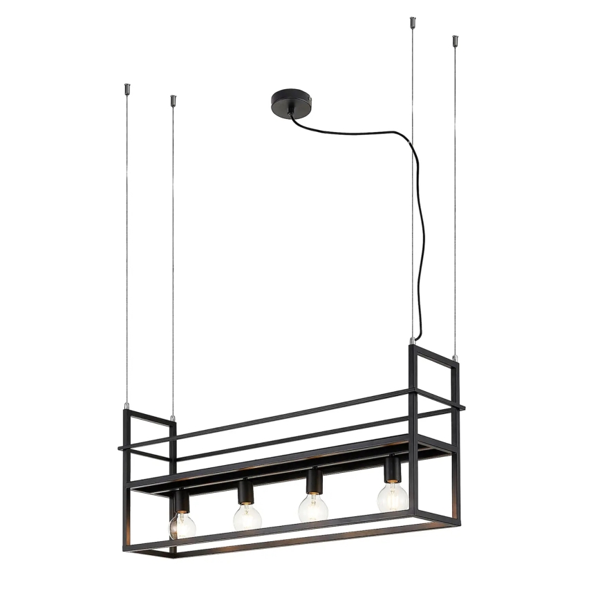 ONLI - Κρεμαστό φωτιστικό οροφής με ράφι JEFFER 4xE27/22W/230V μαύρο