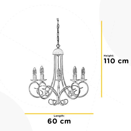 ONLI - Κρεμαστό φωτιστικό οροφής ράγα POMPEI 5xE14/6W/320V μαύρο