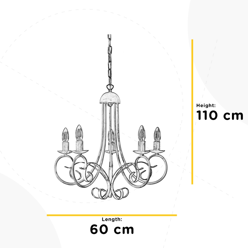 ONLI - Κρεμαστό φωτιστικό οροφής ράγα POMPEI 5xE14/6W/320V μαύρο