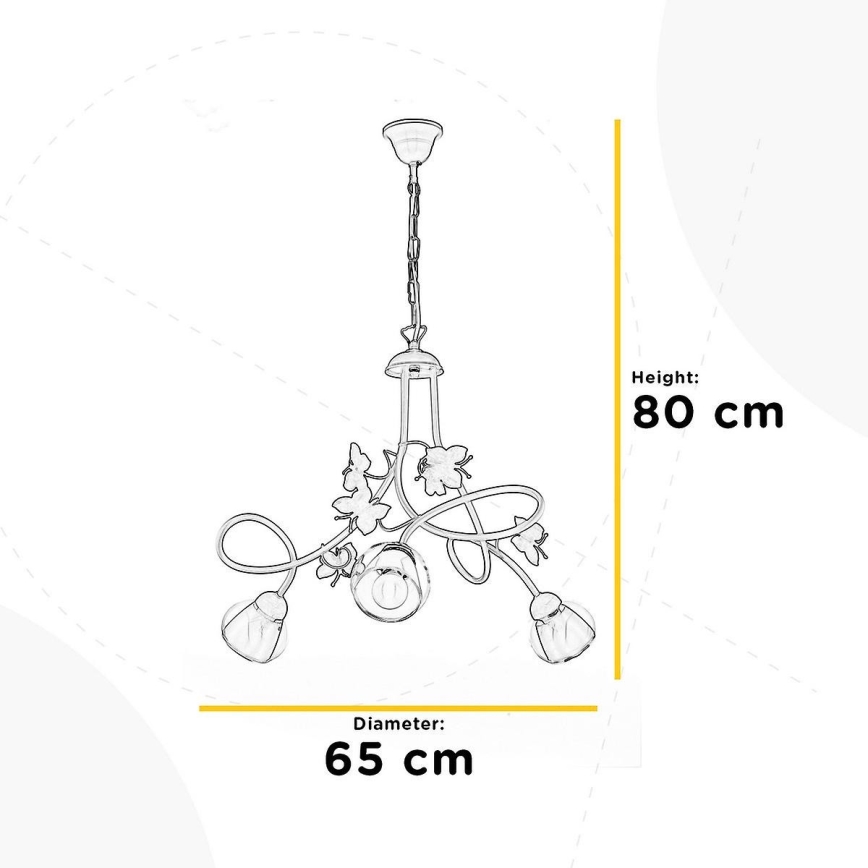 ONLI - Παιδικό πολύφωτο BUTTERFLY 3xE14/6W/230V