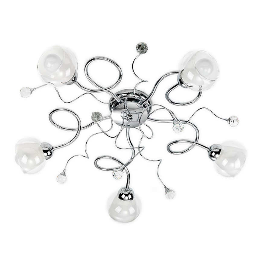 ONLI - Πλαφονιέρα οροφής WENDY 5xE14/6W/230V γυαλιστερό χρώμιο