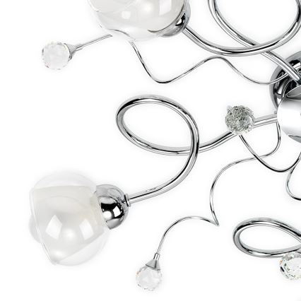ONLI - Πλαφονιέρα οροφής WENDY 5xE14/6W/230V γυαλιστερό χρώμιο