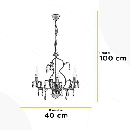 ONLI - Πολύφωτο TERESA 3xE14/6W/230V μπρονζέ