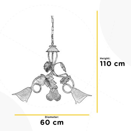 ONLI - Πολύφωτο με αλυσίδα MARILENA 3xE14/6W/230V