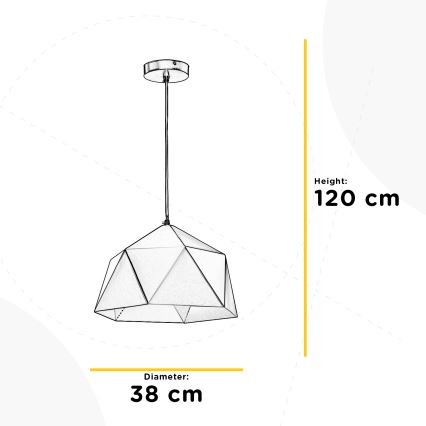 ONLI - Πολύφωτο με συρματόσχοινο YONG 1xE27/22W/230V μαύρο διάμετρος 38 cm