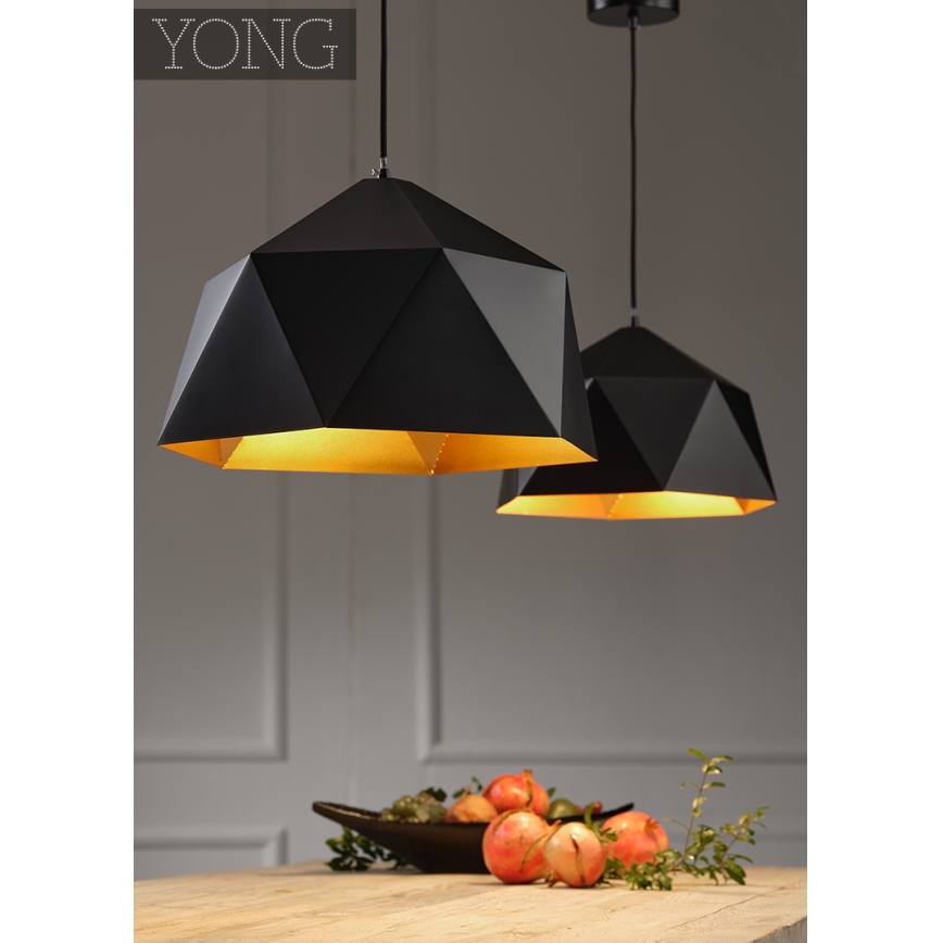 ONLI - Πολύφωτο με συρματόσχοινο YONG 1xE27/22W/230V μαύρο διάμετρος 46 cm