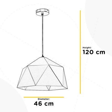 ONLI - Πολύφωτο με συρματόσχοινο YONG 1xE27/22W/230V μαύρο διάμετρος 46 cm