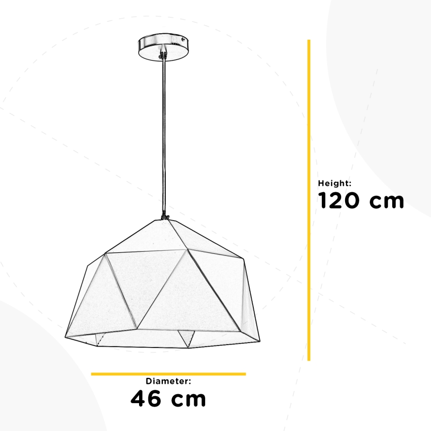 ONLI - Πολύφωτο με συρματόσχοινο YONG 1xE27/22W/230V μαύρο διάμετρος 46 cm