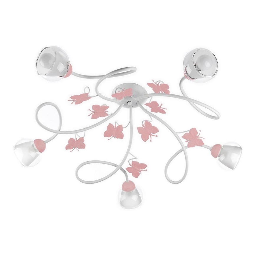 ONLI - Σταθερό παιδικό πολύφωτο BUTTERFLY 5xE14/6W/230V