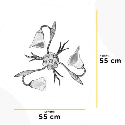 ONLI - Φωτιστικό οροφής ALGA 3xE14/6W/230V μπρονζέ
