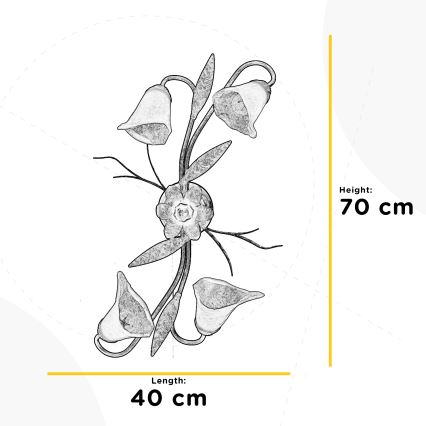 ONLI - Φωτιστικό οροφής ALGA 4xE14/6W/230V μπρονζέ