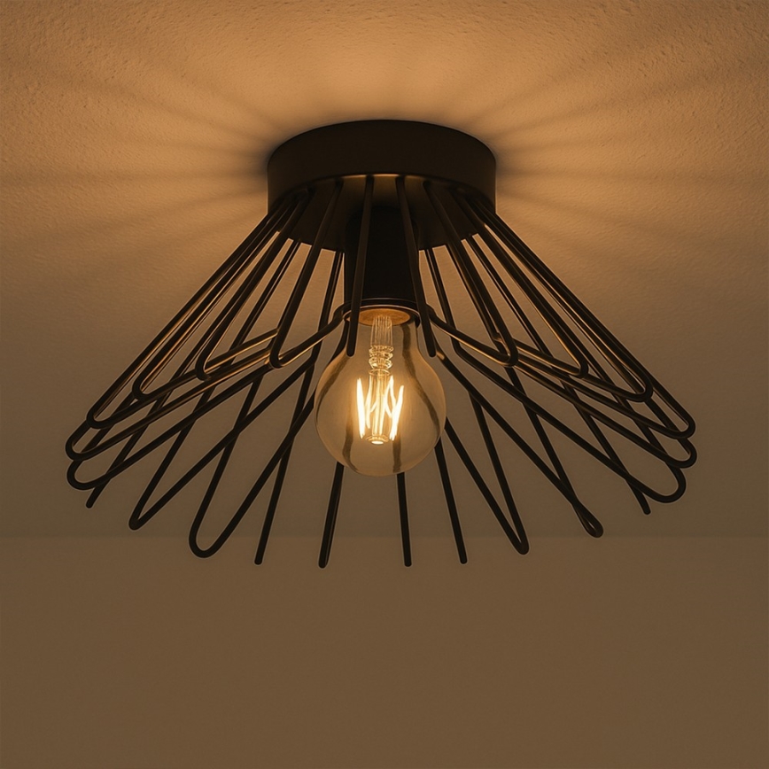 ONLI - Φωτιστικό οροφής DUCCIO 1xE27/22W/230V διάμετρος 30 cm μαύρο