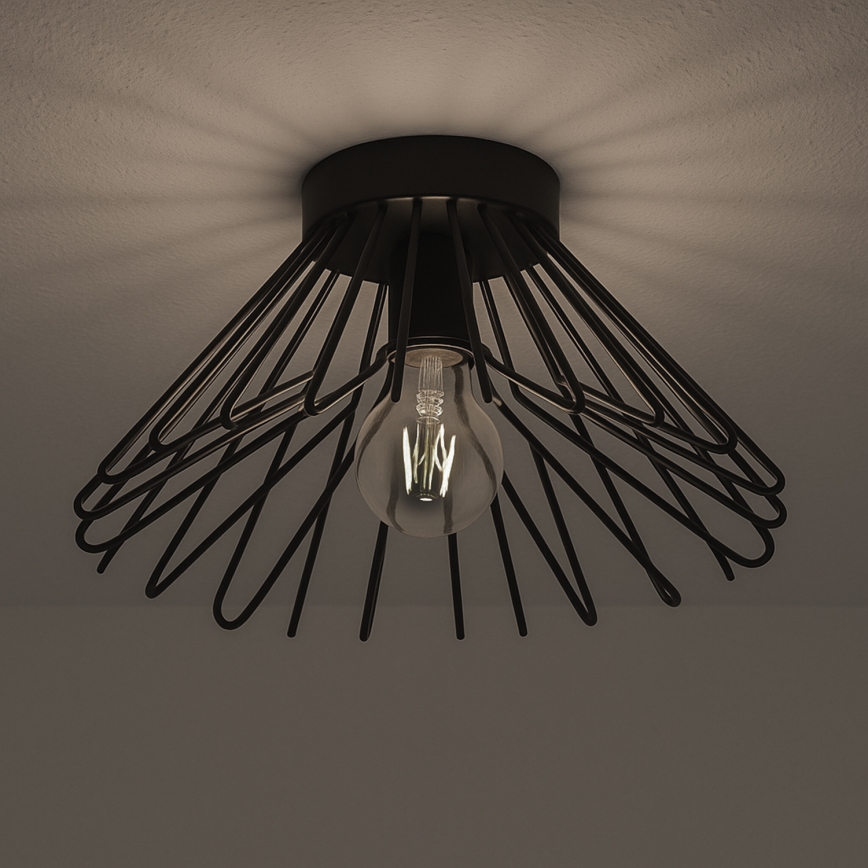 ONLI - Φωτιστικό οροφής DUCCIO 1xE27/22W/230V διάμετρος 30 cm μαύρο