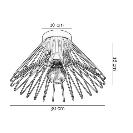 ONLI - Φωτιστικό οροφής DUCCIO 1xE27/22W/230V διάμετρος 30 cm μαύρο