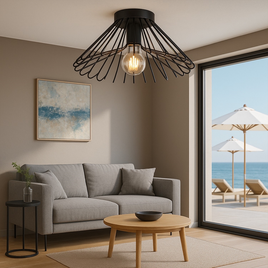 ONLI - Φωτιστικό οροφής DUCCIO 1xE27/22W/230V διάμετρος 40 cm μαύρο