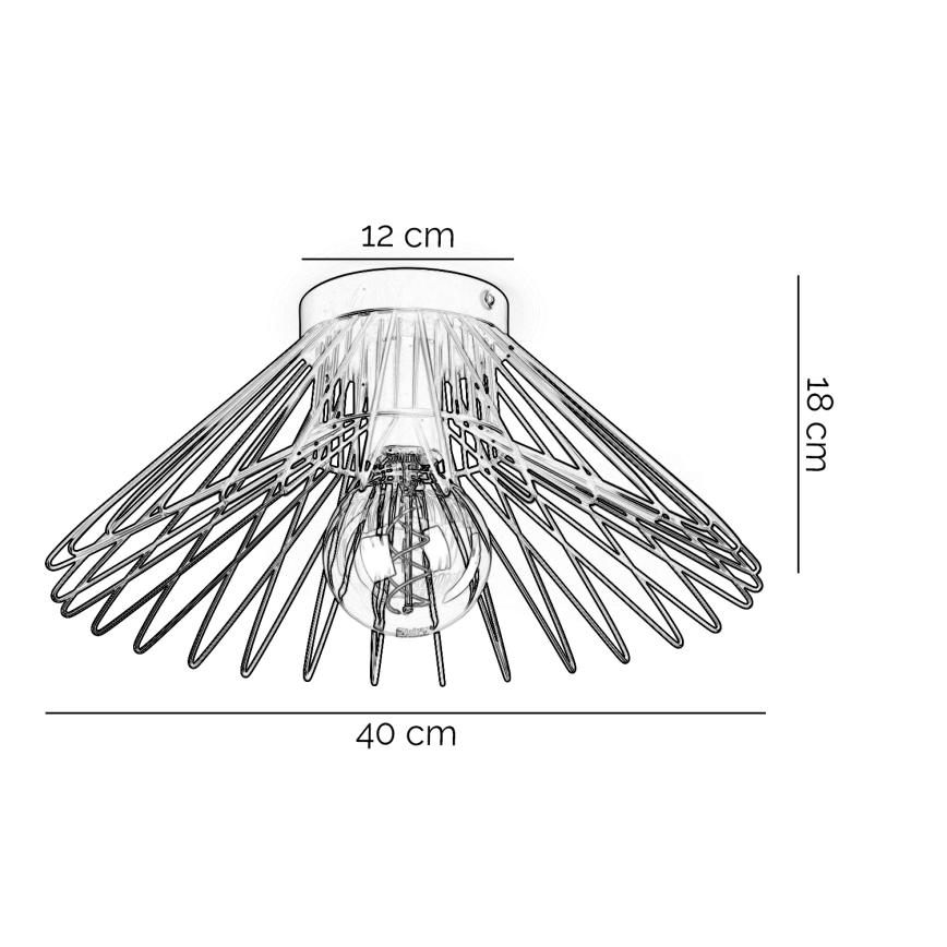 ONLI - Φωτιστικό οροφής DUCCIO 1xE27/22W/230V διάμετρος 40 cm μαύρο