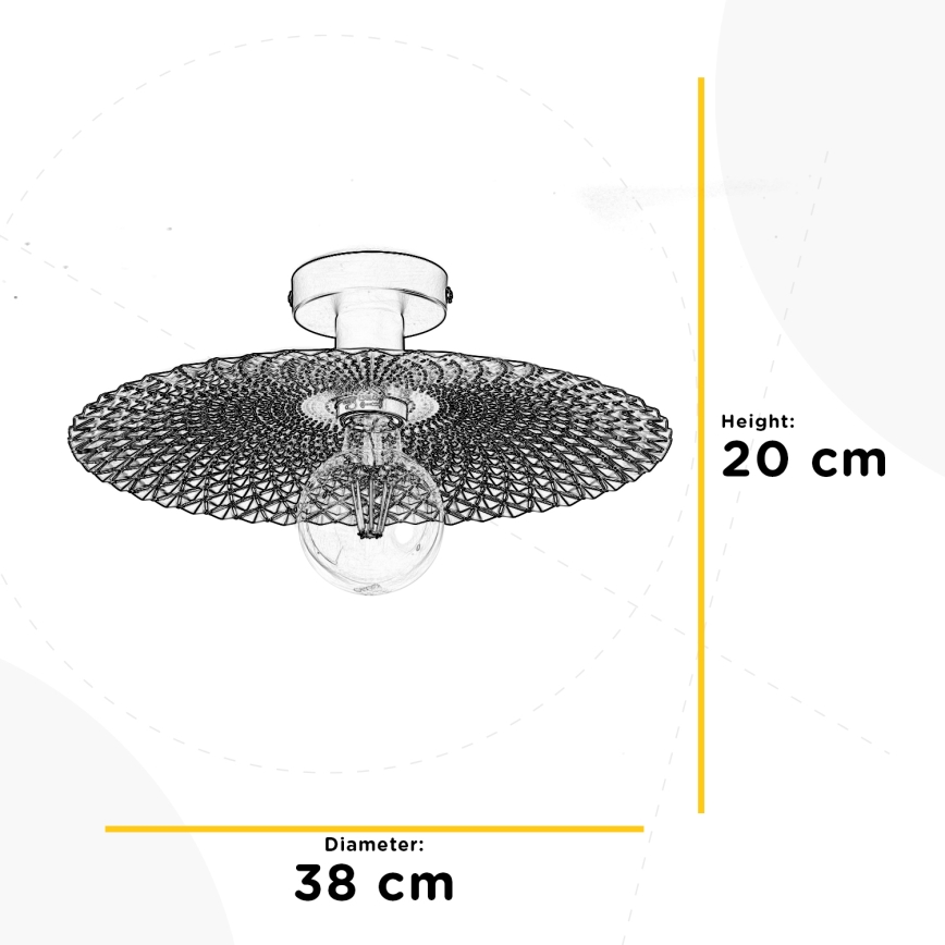 ONLI - Φωτιστικό οροφής GOLDEN 1xE27/22W/230V διάμετρος 38 cm χρυσαφί/μαύρο