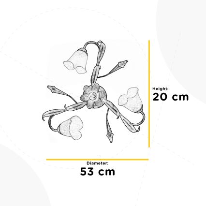 ONLI - Φωτιστικό οροφής LUCREZIA 3xE14/6W/230V μπρονζέ