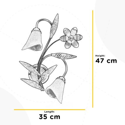 ONLI - Φωτιστικό τοίχου ALGA 2xE14/6W/230V μπρονζέ