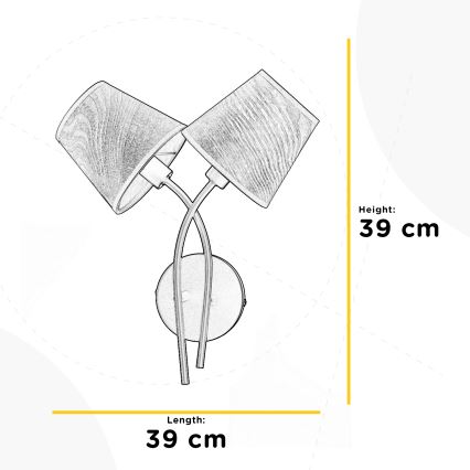 ONLI - Φωτιστικό τοίχου ASIA 2xE14/6W/230V