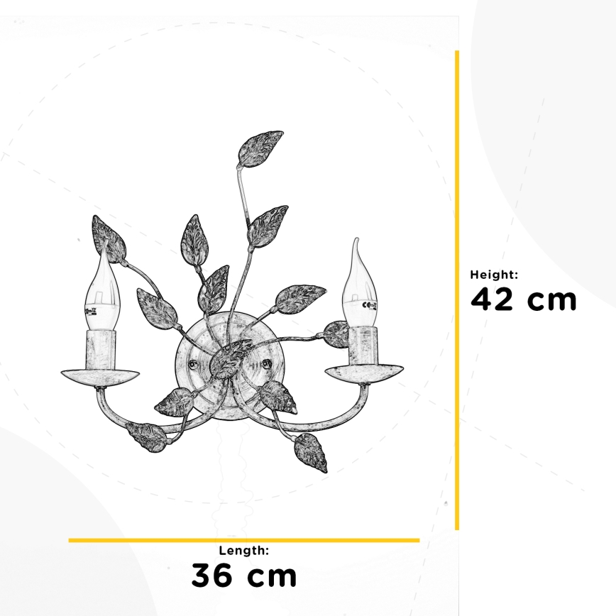 ONLI - Φωτιστικό τοίχου COLLANA 1xE14/6W/230V μπρονζέ/χρυσό