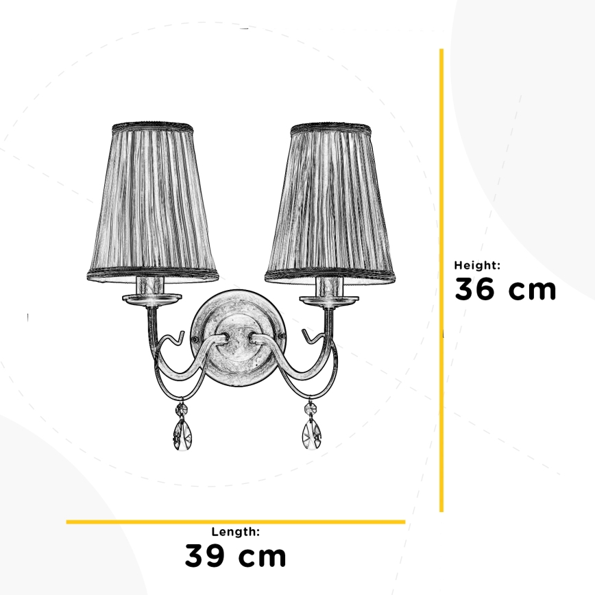 ONLI - Φωτιστικό τοίχου DELIA 2xE14/6W/230V