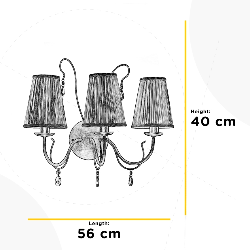 ONLI - Φωτιστικό τοίχου DELIA 3xE14/6W/230V