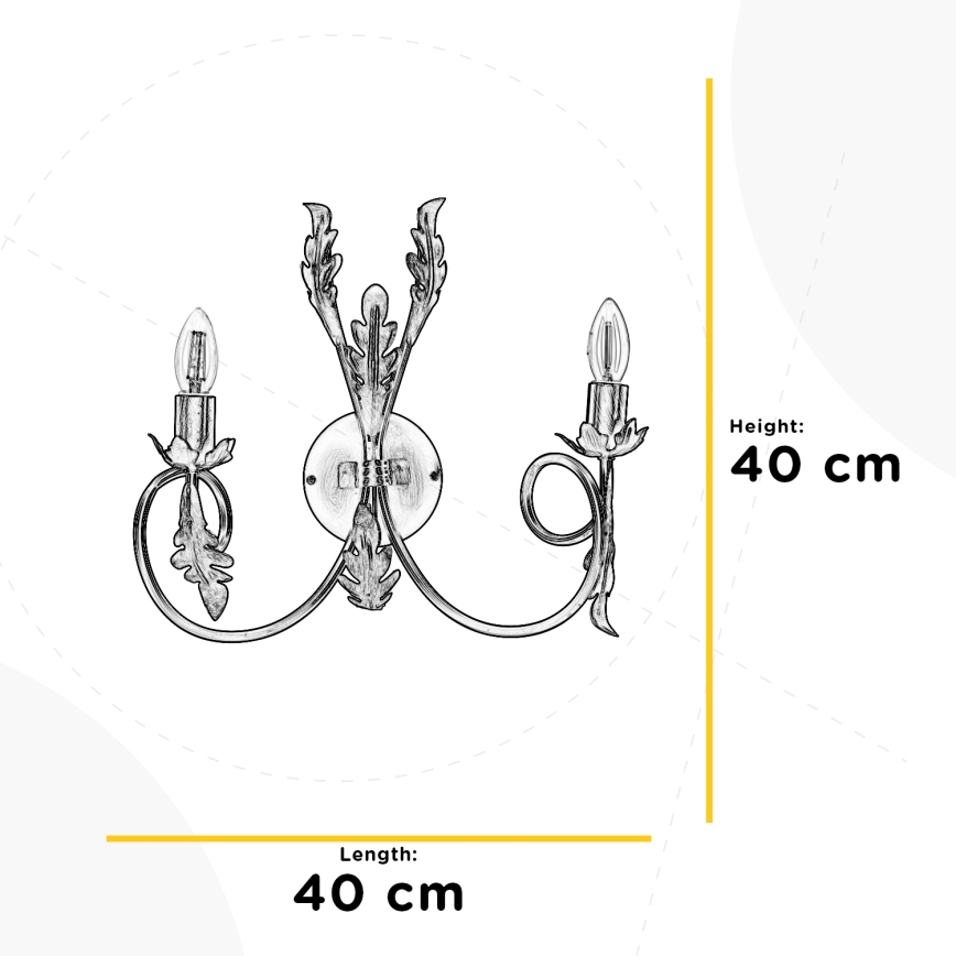ONLI - Φωτιστικό τοίχου GRETEL 2xE14/6W/230V