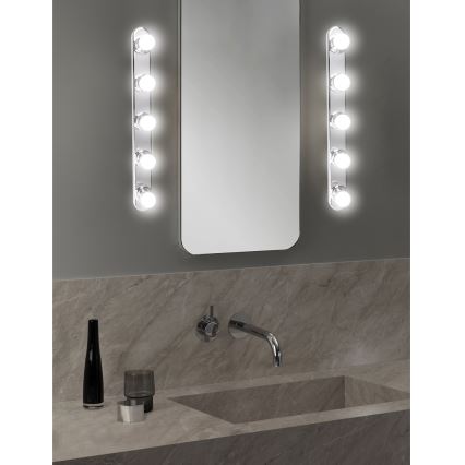 ONLI - Φωτιστικό τοίχου HOLLYWOOD 5xE14/6W/230V γυαλιστερό χρώμιο