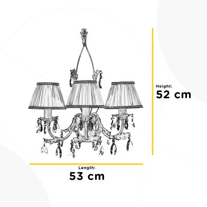 ONLI - Φωτιστικό τοίχου KAREN 3xE14/6W/230V μπρονζέ