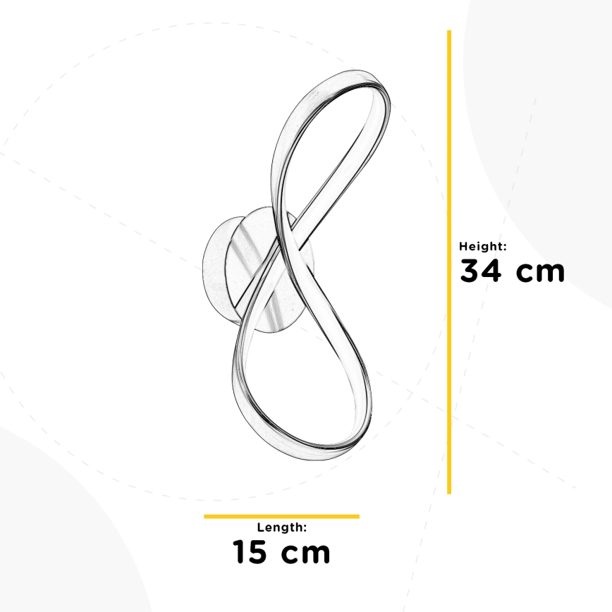 ONLI - Φωτιστικό τοίχου LED INFINITY LED/15W/230V 4500K ματ χρώμιο
