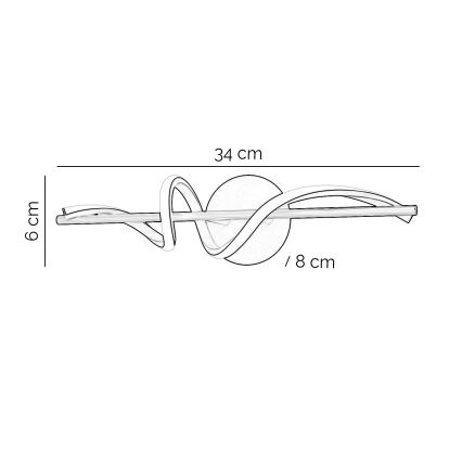 ONLI - Φωτιστικό τοίχου LED TWIST LED/25W/230V 4000K μαύρο