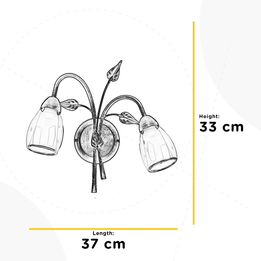 ONLI - Φωτιστικό τοίχου LILIANA 2xE14/6W/230V