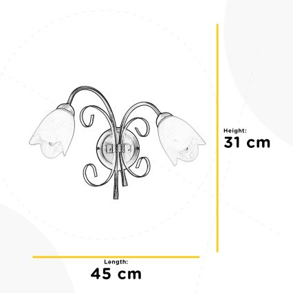 ONLI - Φωτιστικό τοίχου ODINO 2xE14/6W/230V