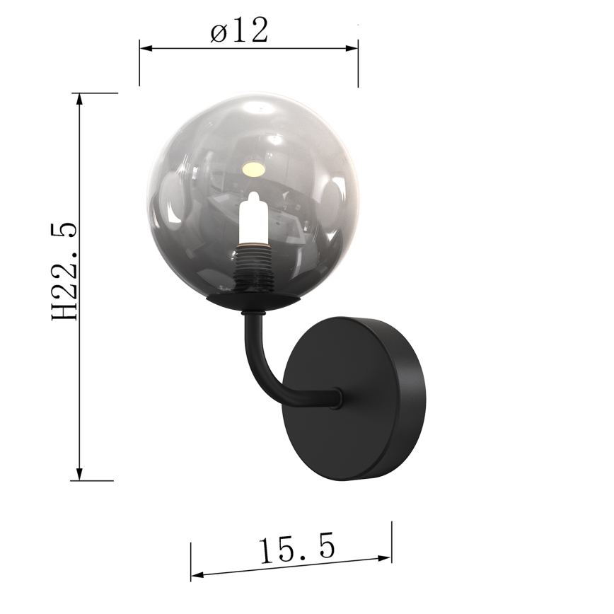 ONLI - Φωτιστικό τοίχου PALOMA 1xG9/10W/230V μαύρο/φιμέ